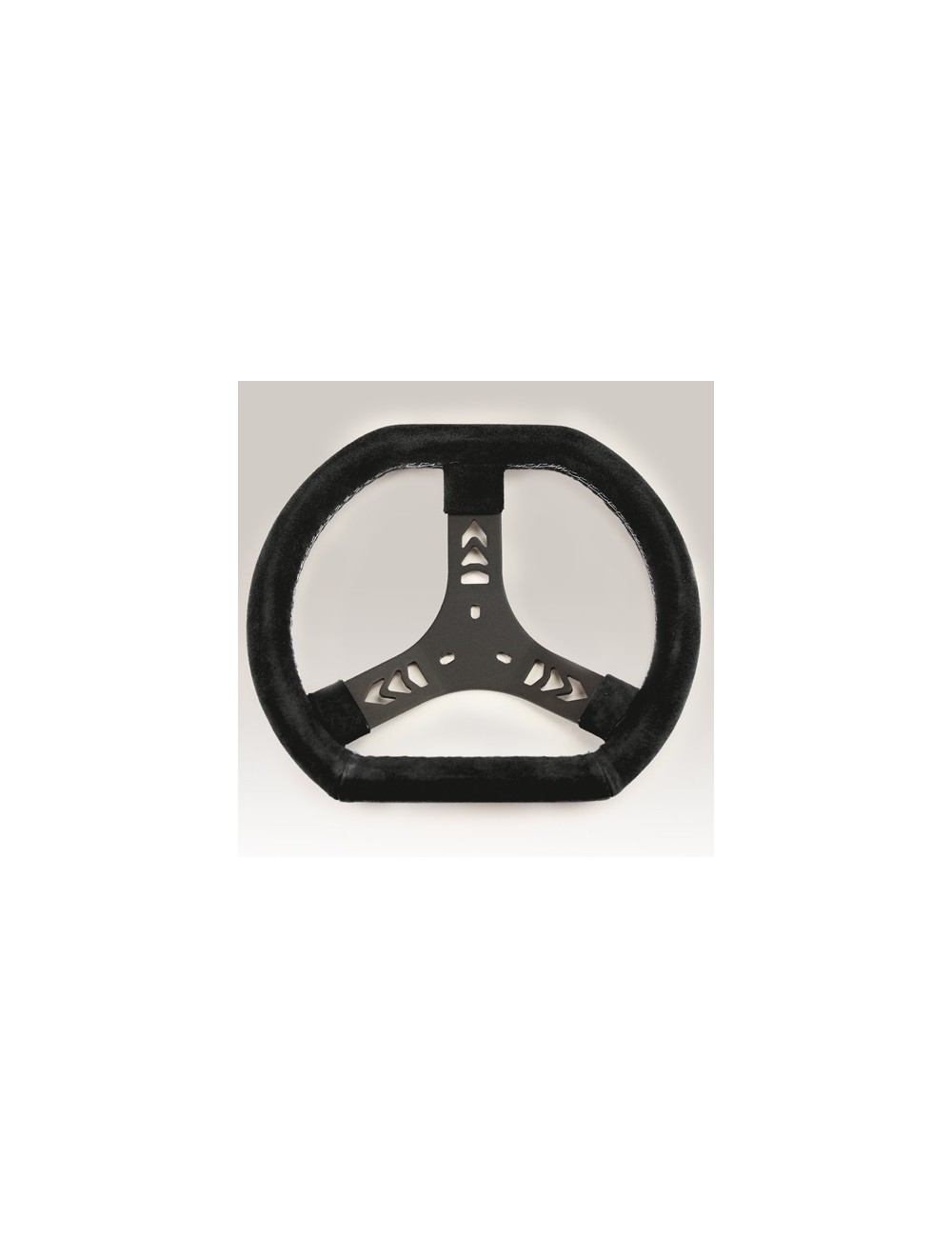 volant kart suède noir aplati