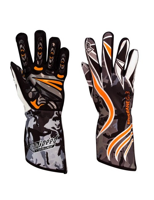 luvas-Karting velocidade-Brisbane-g3-laranja-de néon-de silicone aderência-magickart