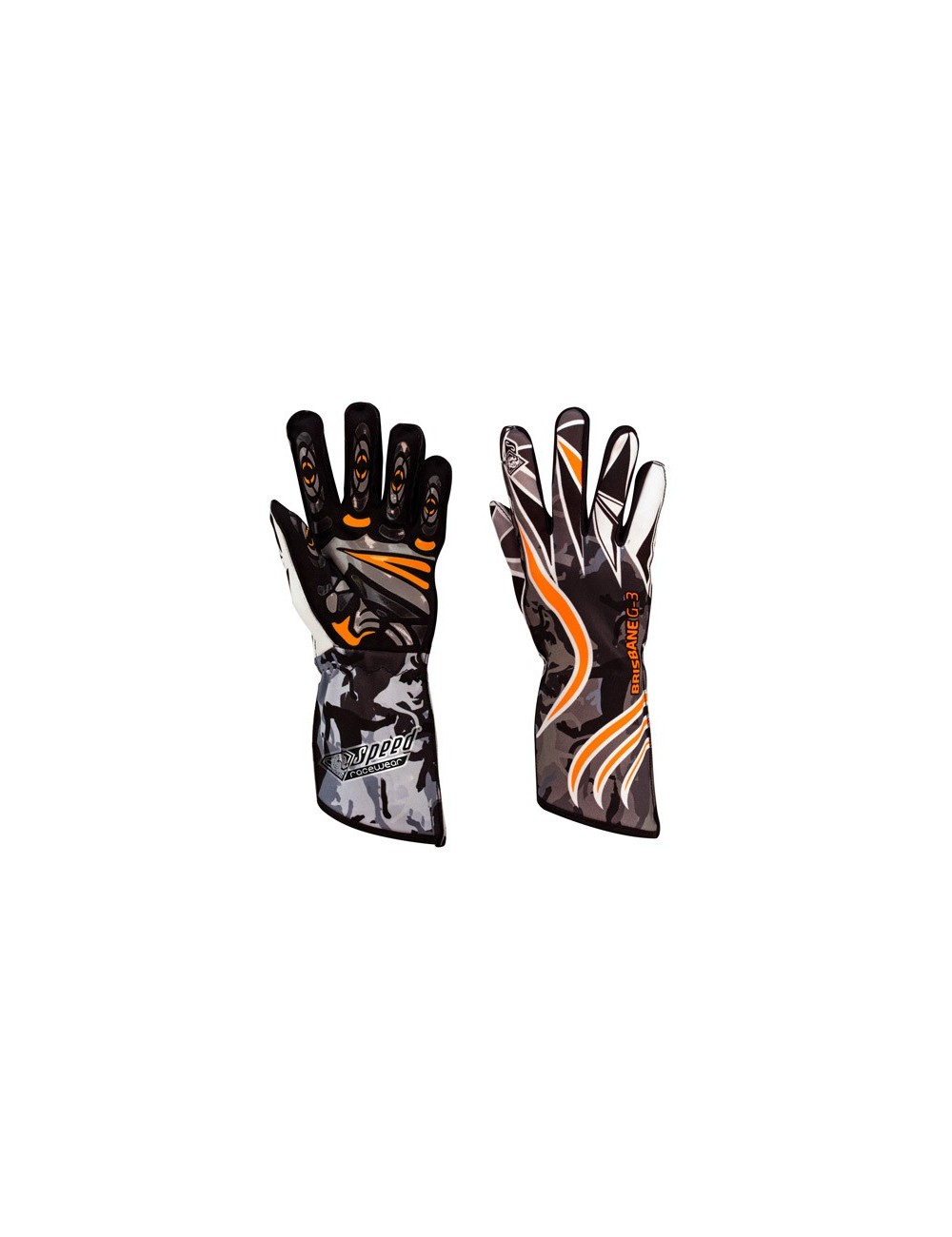 luvas-Karting velocidade-Brisbane-g3-laranja-de néon-de silicone aderência-magickart