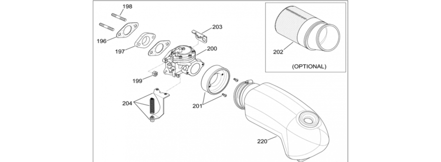 Aspirazione e carburatore Gazelle 60cc