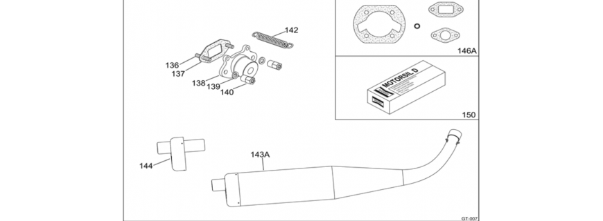 Gazelle 60cc exhaust group