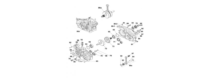 IAME Screamer 3 KZ crankcase and crankshaft