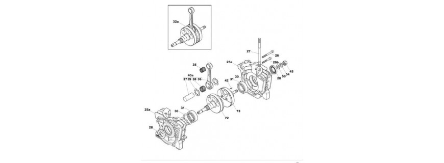 IAME KA100 crankcase and crankshaft