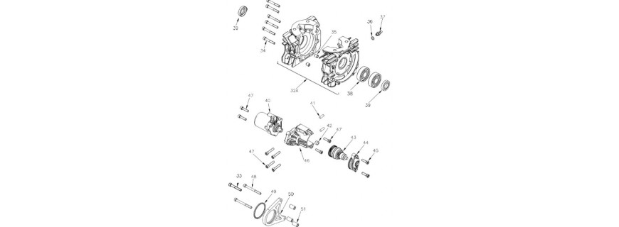 Mini 60cc crankcase and starter