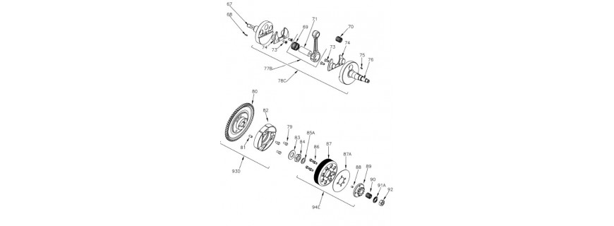 Cigüeñal y embrague Mini 60cc