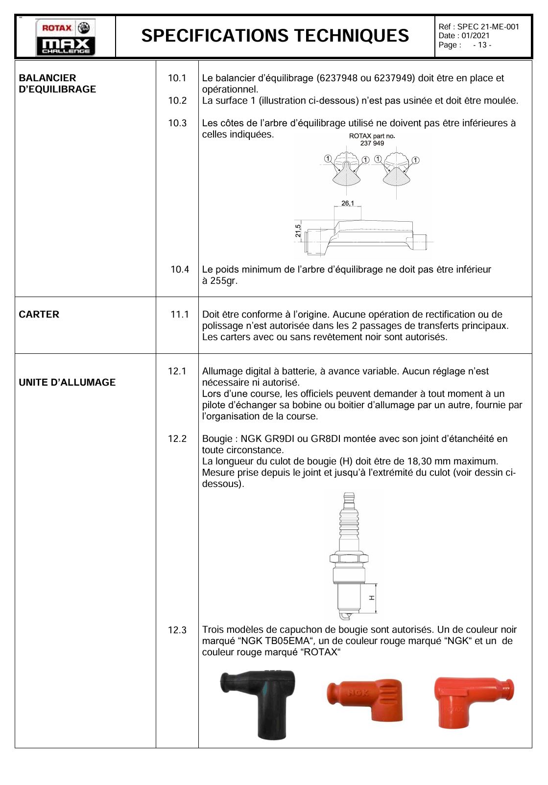 Regulación de bujías rotax